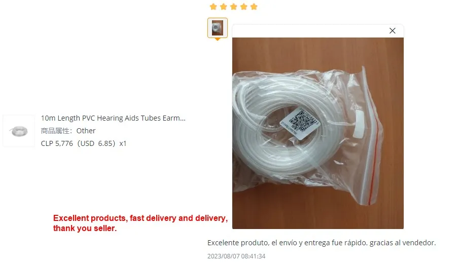Description Picture 4 of item10m Length PVC Hearing Aids Tubes Earmold Earmould Hearing Aid Tubing Transparent Sound Tube Hearing Aids Amplifiers Accessory