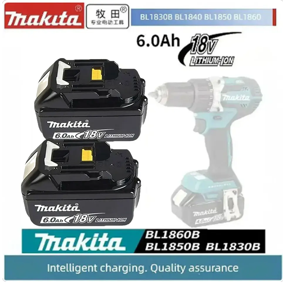 

Makita original with LED lithium-ion replacement LXT BL1860B BL1860 BL185018V 6.0AH rechargeable power tool battery