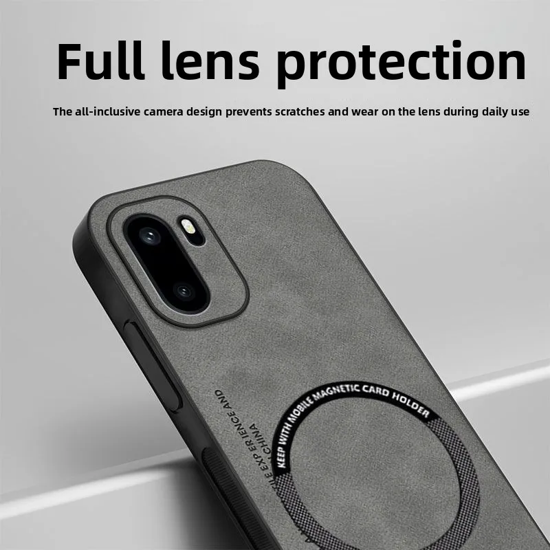 Luxurious Smooth-Touch Sheepskin Phone Case with Magnetic Charging & Shockproof Slim Design