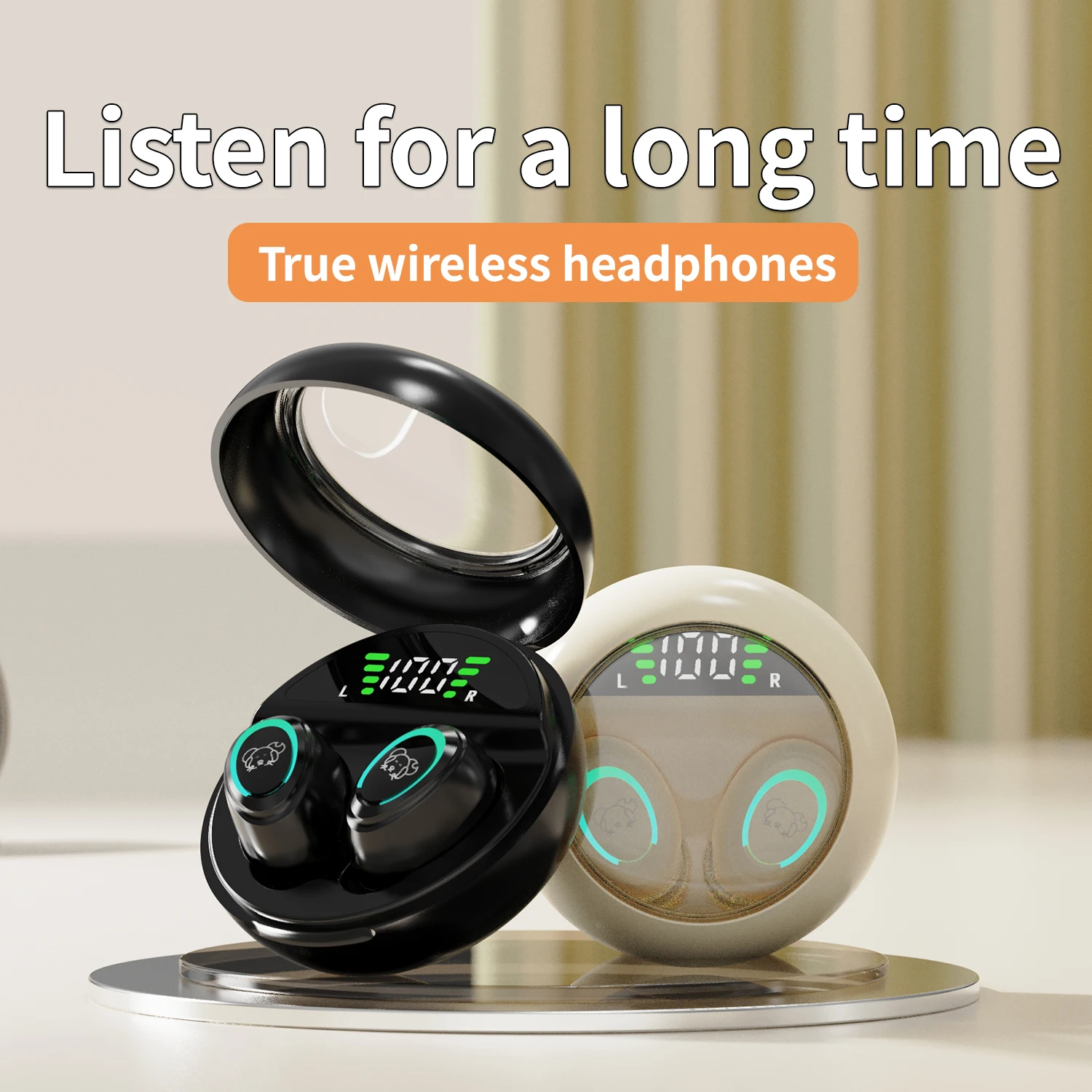 Bluetooth Headphones Wireless Earbuds 48hrs Talktime Digital Display Sports Ear Buds IPX5 Waterproof Earphones for Phone Laptop