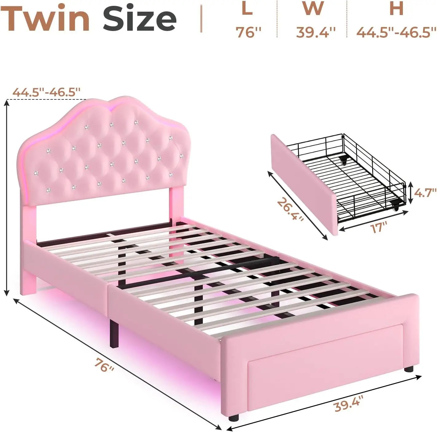 Twin Pink Drawer