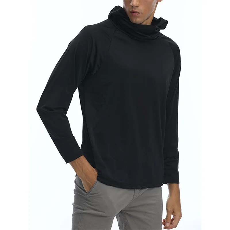 

Men s UPF 50 Sun Protection Hoodie Shirt Long Sleeve Rash Guard Fishing Hiking Outdoor UV Shirt Lightweight Performance Tops