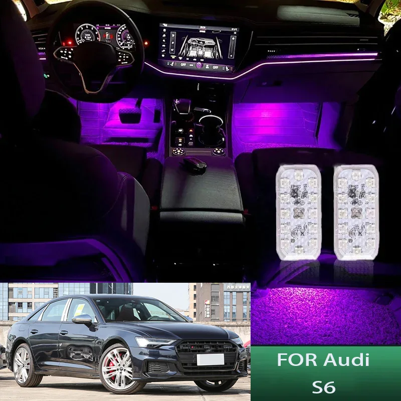 

FOR Audi-s6 LED Car Interior Ambient Foot Light Atmosphere Decorative Lamps Party decoration lights Neon strips