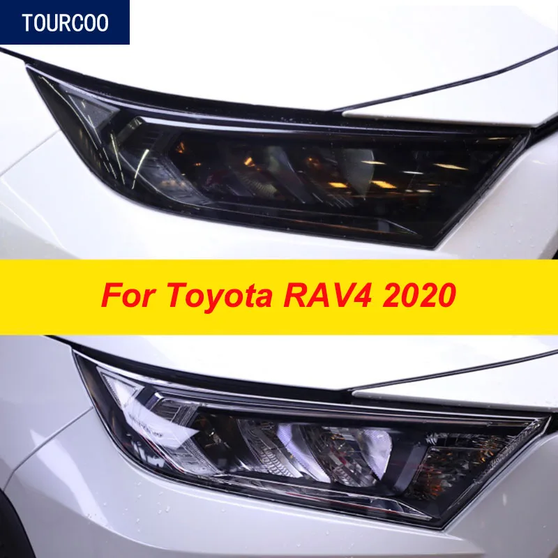 For Toyota RAV4 2020 Head Tail Light Black Tint TPU Wrap Car Exterior