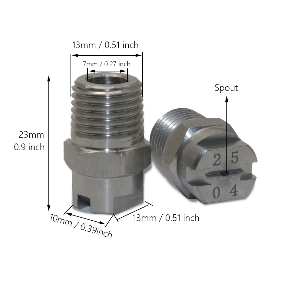 HVV Fan-shaped nozzle High pressure cleaning nozzle 1/4 outer wire Aperture Diameter 0.66mm 0.91mm 1.3mm 1.6mm Water gun nozzle 3