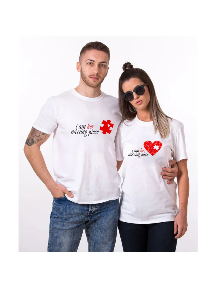 Missing Piece Your Are My Piece Love Matching Couple Tshirt 