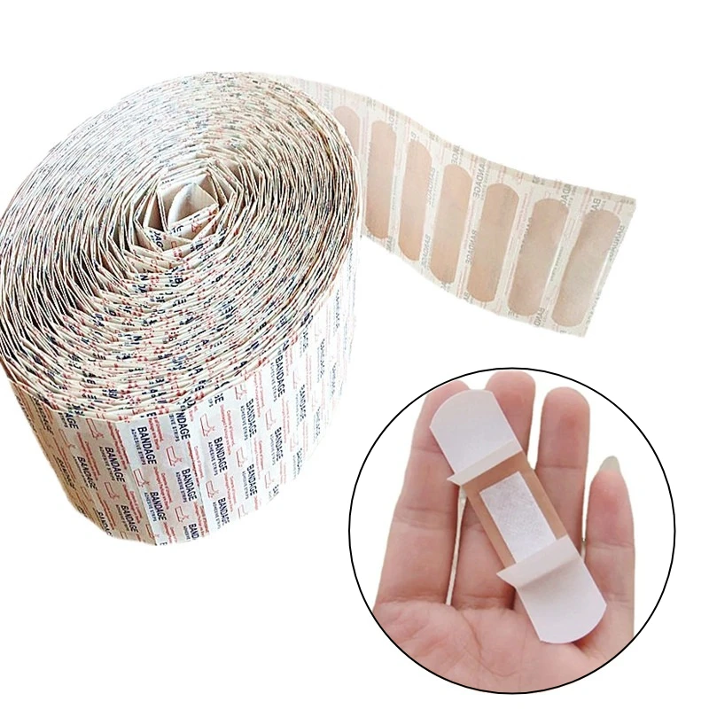 

100pcs/set Band Aid First Aid Strips Skin Color Plasters for Wound Dressing Patch Breathable Adhesive Bandages Woundplast