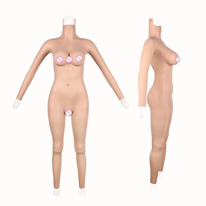 Silicone Fake Boobs C D E Cup With Realistic Vagina Full Body Suit