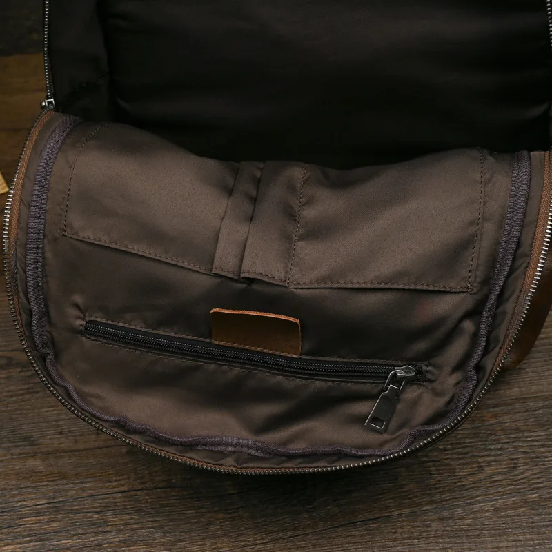 Vintage Leather Backpack 2024 for Men, Business and Leisure, Large Capacity Travel Bag 5