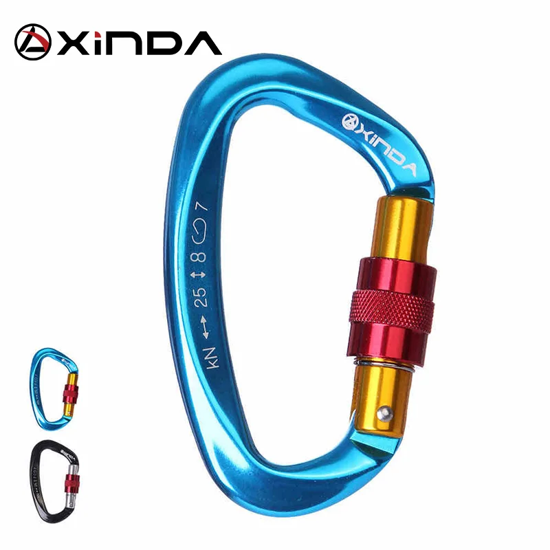 

XINDA XD-Q9628 Professional Rock Climbing Carabiner 25KN D-Shape Screw Gates Lock Aluminum alloy Mountaineer Outdoor Equipment