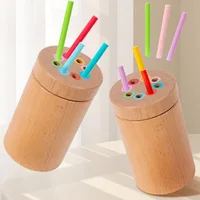 Children's Wooden Magnetic Color Stick Classification Box Teaching Aid Color Cognition Matching Game Educational Toys For Kids 2