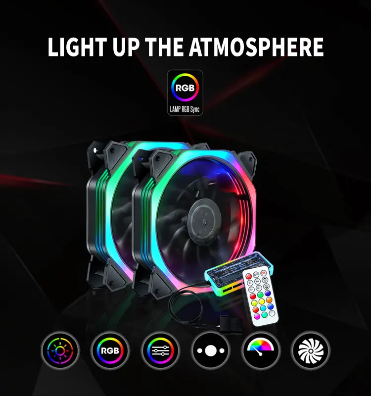 

LOVING COOL Computer Case Fan Mirror Cycle Colorful Halo PWM 5V Aragb Ventiladores CPU Radiator Cooling Silent Speed 120MM Fans