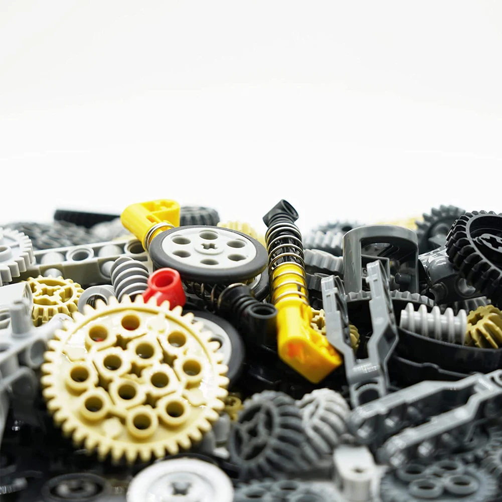 768PCS Cars Gears Axles Pack Technical Bricks Parts Wheels Connectors Chain Link Pins Joints Shock Absorber MOC Building Blocks