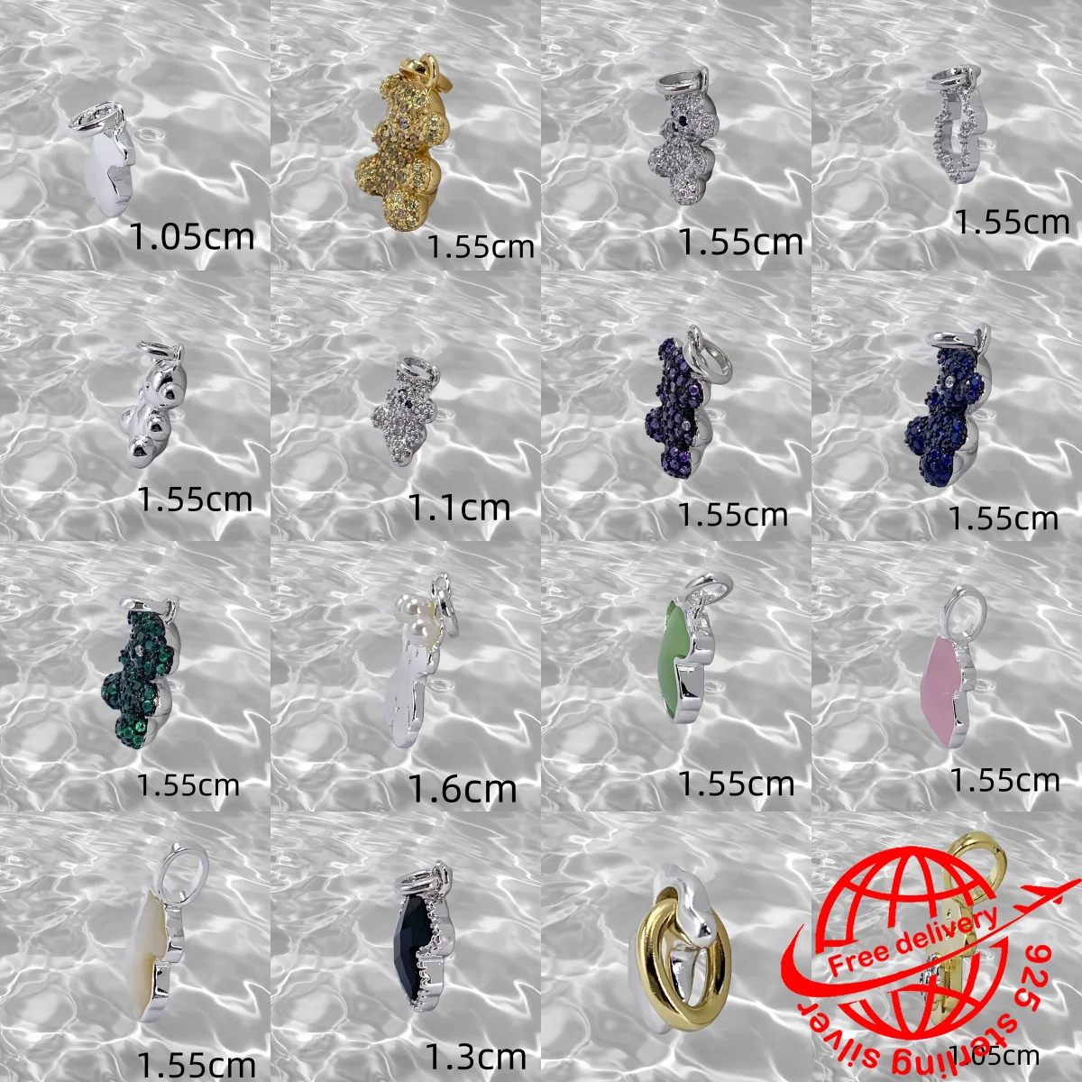 

2024 новый серебряный кулон в виде испанского медведя с бриллиантами S925, модный подарок