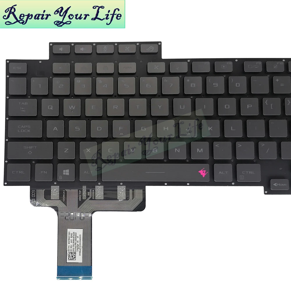 Teclado Retroiluminado do Portátil dos Eua G513 Asus Rog Strix G15 G513q G513qm G513qy Gl543 Inglês 0kbr04810us00 4812us00 4814us00 - Imagem 6