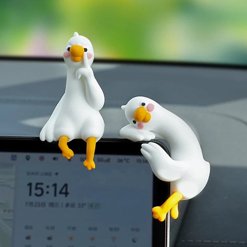 Adorables Figurines Canards Déco Auto pour Écran de Voiture
