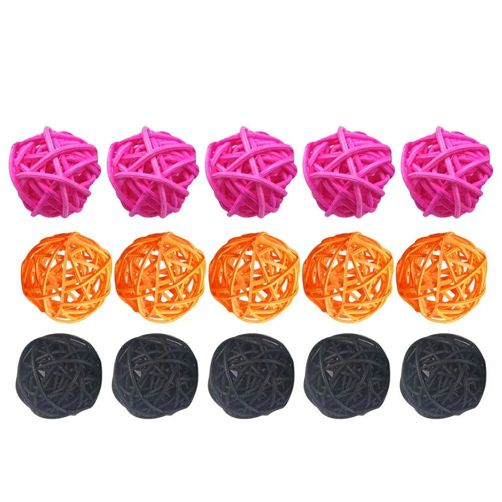 15pcs 덩굴 공 장식품 교수형 나무 장식품 DIY 펜던트 공 홈 오피스 카페 크리스마스 파티 벽 문 창 선물
