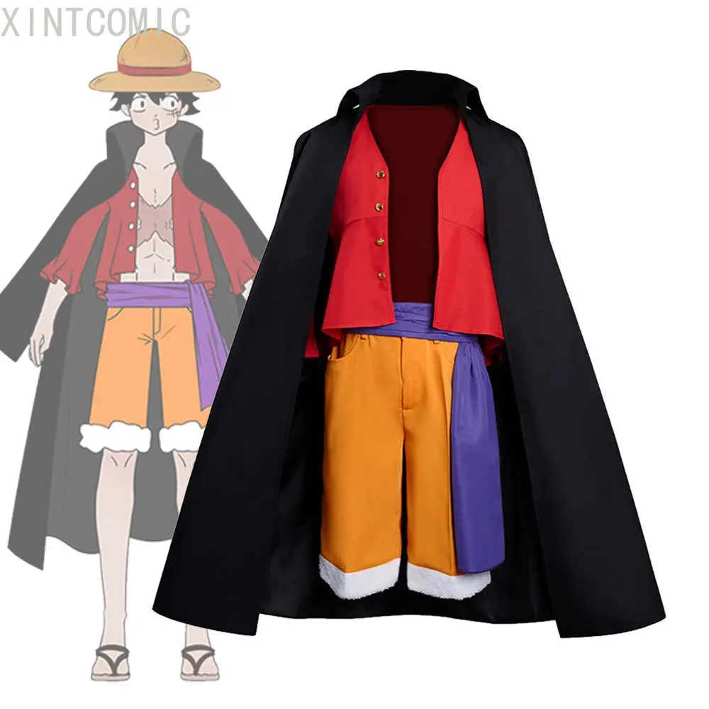 Jogerli anime cosplay trajes macaco d luffy cos terno pirata rei roupas  chapéus de palha adereços engraçado presente do dia das bruxas - AliExpress