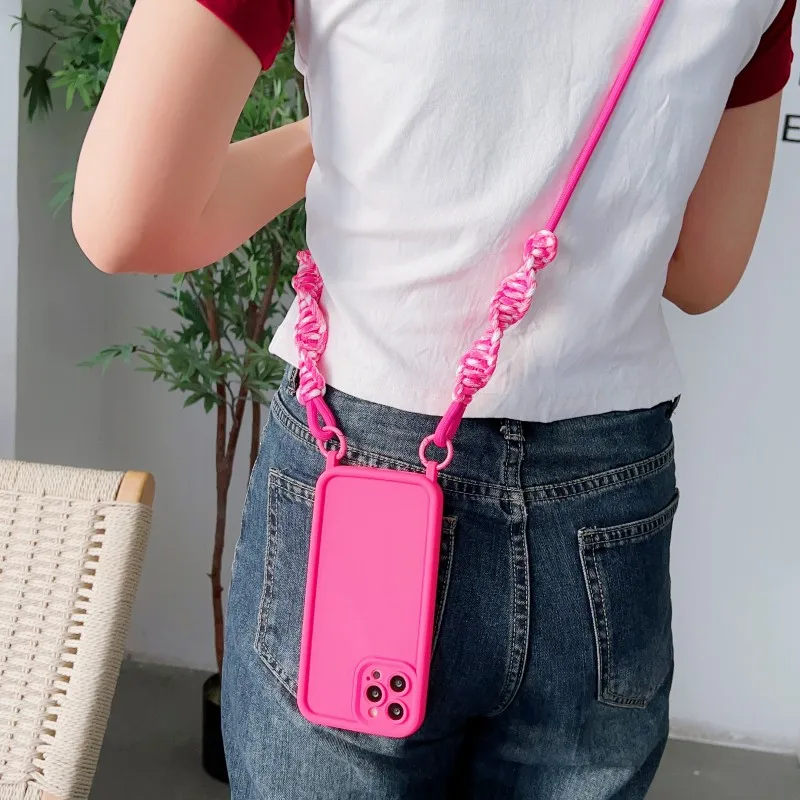 Crossbody Lanyard Case with Twist Strap and Lens Protection - Shockproof Cover