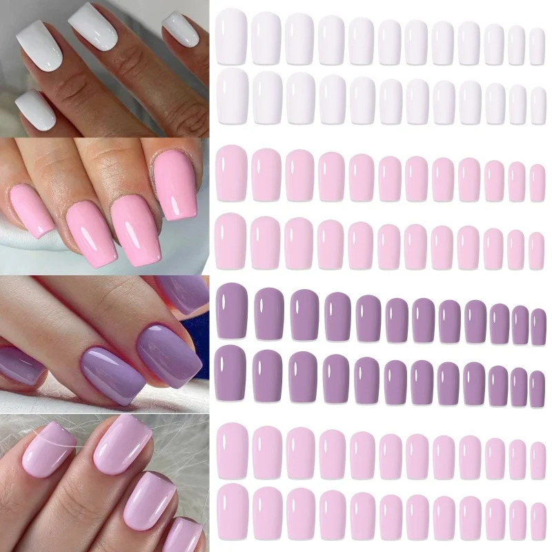 96Pcs Press on False Nails Colorful Capsule Gel Nails Extension System Nail Tips Coffin French Quick Building Mold Tool fake nails french nails nail tips false nail forms false nails false nail tips fake nail forms
