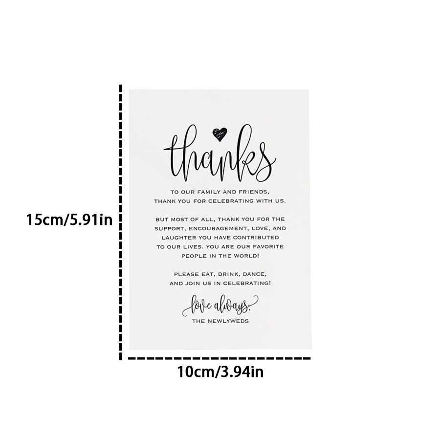 Description Picture 2 of itemThank You Postcards, Cards for Weddings, Receptions, Baby or Bridal Showers, Parties or Special Events, 4"x6" (50 Cards)