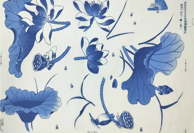 Ceramic Underglaze Blue and White Pattern Transfer Stickers