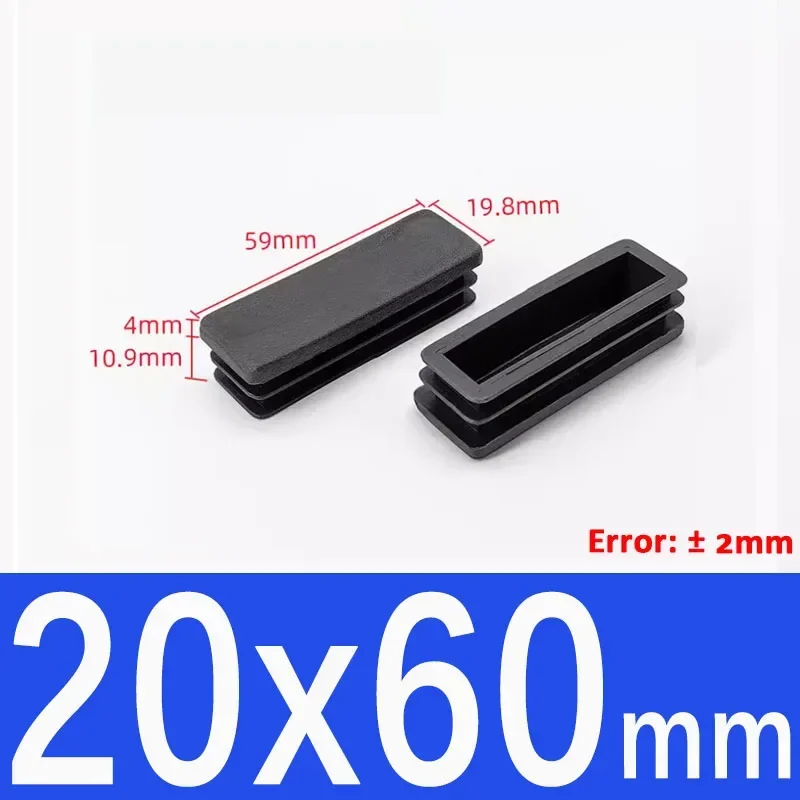 Black Square Plastic End Caps for Table or Chair Feet Protection