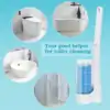 Toilet Brush Disposable Replacement Head Cleaning Kit Toilet Bowl With Refills Long Handle Bathroom Cleaning Tool With Holder 6