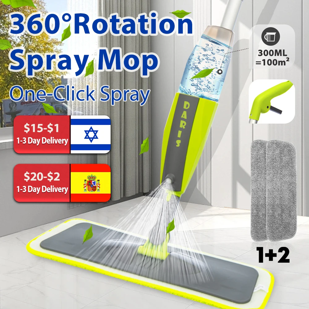 Spray Mop Broom Set Magic Flat Mops for Floor Home Cleaning Tool Brooms
