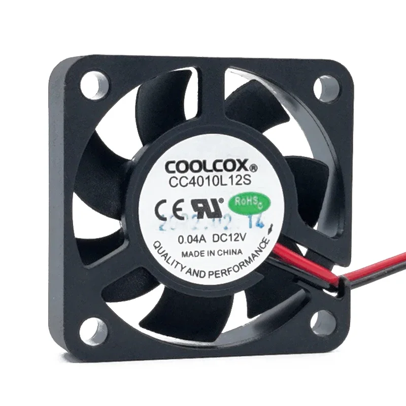 40 * 40 * 10MM new COOLCOX CC4010L12S 4010 2-wire 12V 0.04A silent cooling fan 4CM cm