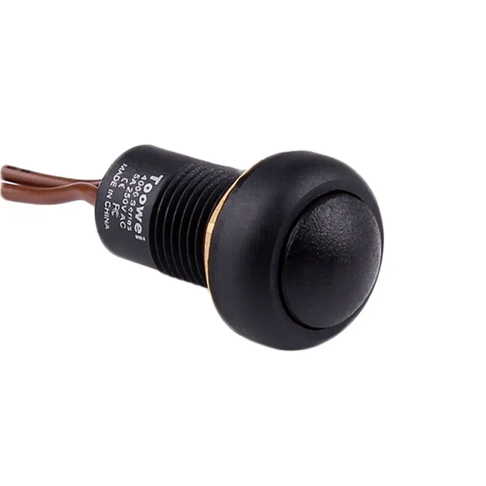 Interruptor de Botão Momentâneo Plástico Redondo Fios Ip67 Impermeável 10 Pcs 12 mm
