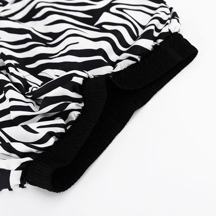 Women Two Piece Sets Outfits Zebra Printed Loose Shirt Tops And High Waist Shorts Set 2025 Casual Streetwear Summer New