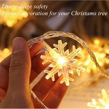 

3M 6M USB LED Snowflake Light String Fairy Tale Garland Light Christmas Tree New Year's Bedroom Valentine's Day Decoration