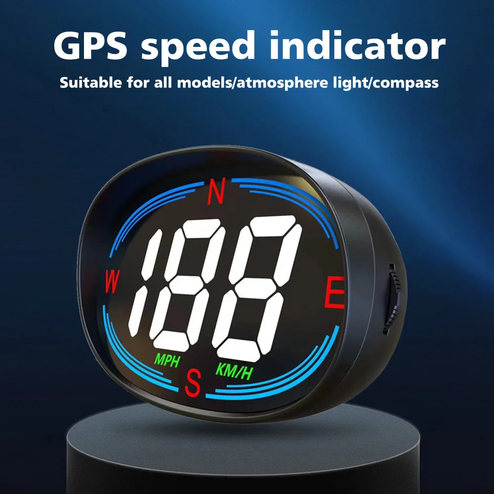 Compteur Vitesse GPS HUD Pour Voiture - Écran Numérique Clair Sur Pare-Soleil - Compatible Moto, Scooter, Vélo