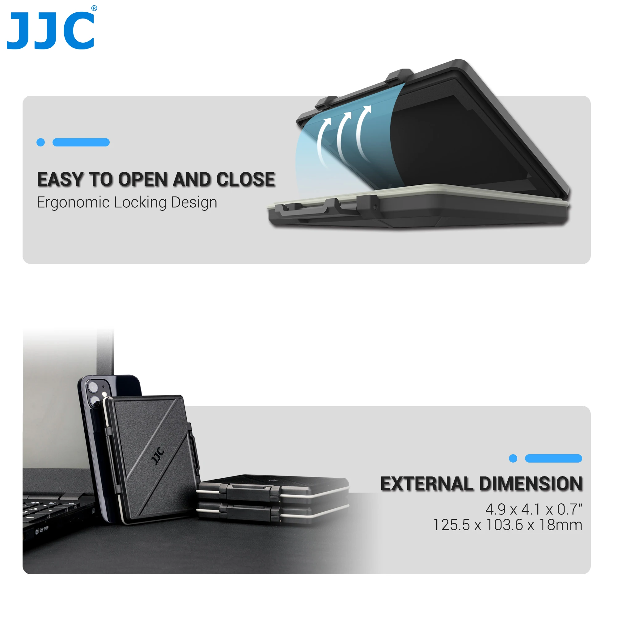 JJC Dual-Slot Shockproof & Water-Resistant SSD Hard Drive Storage Case