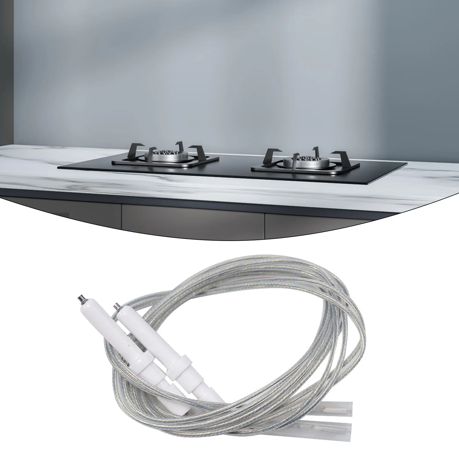 Gas Cooker Range Stove Parts Igniter Electrode Spark Plug 2PCS 900mm Ignition Cable Cooker Ignition Pin Wire Ceramic 35/40/45mm gas stove igniter
