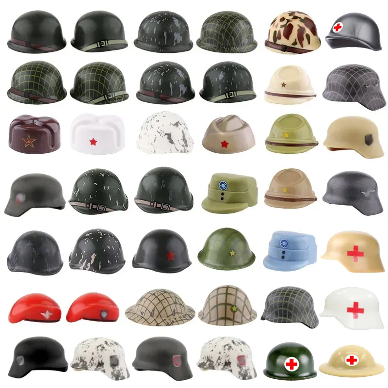 Military Printed Hats Building Blocks Army Helmets Camo MOC Soldiers Helmets Accessries educational Brick