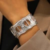 DOTIFI Stainless Steel Widened Cuffs Adjustable Bracelet Bangle For Women, Non Fading Daily Jewelry Accessories Gifts 2
