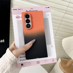 Luxury Gradient Contrast Color Phone Case - Shockproof Protective Bumper Cover - Galaxy Z Fold4 (Orange Black)