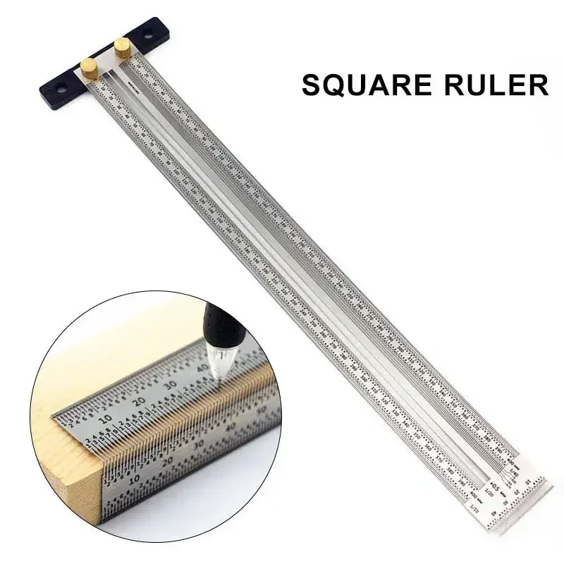 90°T Type Square Ruler High-precision Woodworking Stainless steel Scriber  Measuring DIY Marking Tenon scale Gauge Carpentry Tool - AliExpress