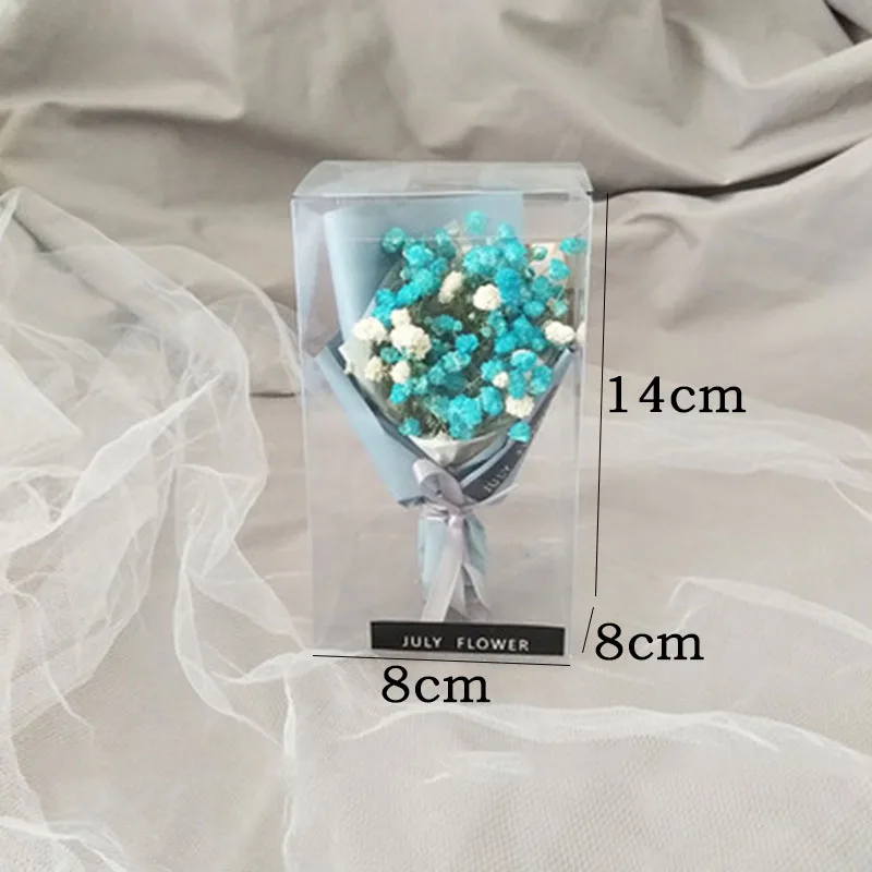 1PC Mini Dried Flowers Bouquet with PVC Box Valentine's Day Small Dry Flowers Photography Backdrop Decor Wedding Party Supplies