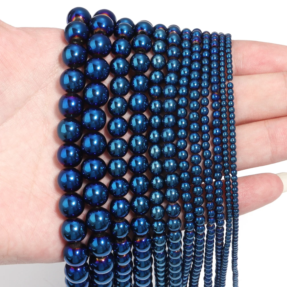 Elegant Silver and Gold Hematite Stone Beads for DIY Jewelry and Accessories - 15'' Strand, 2-10mm