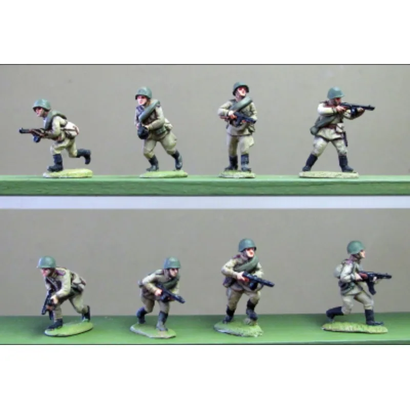 1/72 스케일 다이캐스트 레진 피규어 모델 키트 2차 세계대전 소련 보병 8인 피규어 미도색