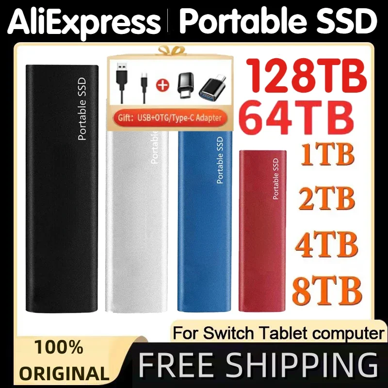 

External Portable Hard Drive SSD128TB 256TB 64TB 8TB External Solid State Drive USB 3.1 High Speed Hard Drive For PC/Mac/Phone