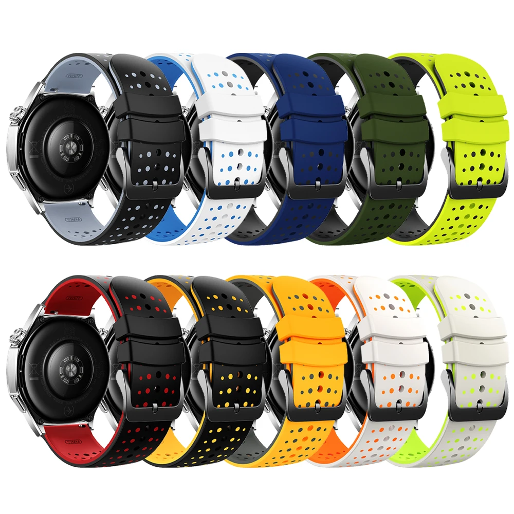 Breathable Silicone Strap 22mm Replacement Wristband Bracelet