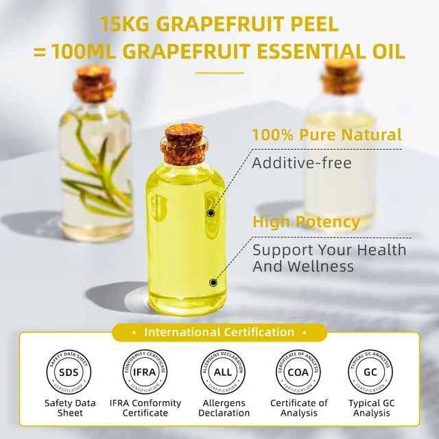 HIQILI 100ML Grapefruit Essential Oils,100% Pure Nature for Aromatherapy, Diffuser, Humidifier, Massage, Creating Aromatherapy - Image 5