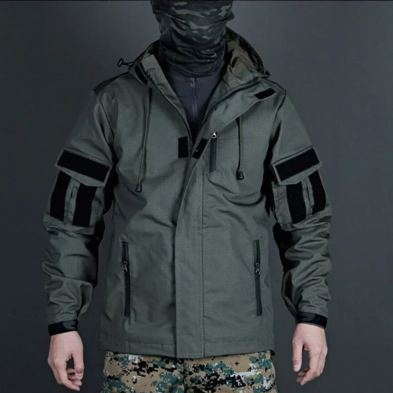Men Multi-pocket Hooded Jackets Cargo Pants Outdoor Hunting Suits Waterproof Sets waterproof hiking jackets,waterproof jacket,waterproof coats