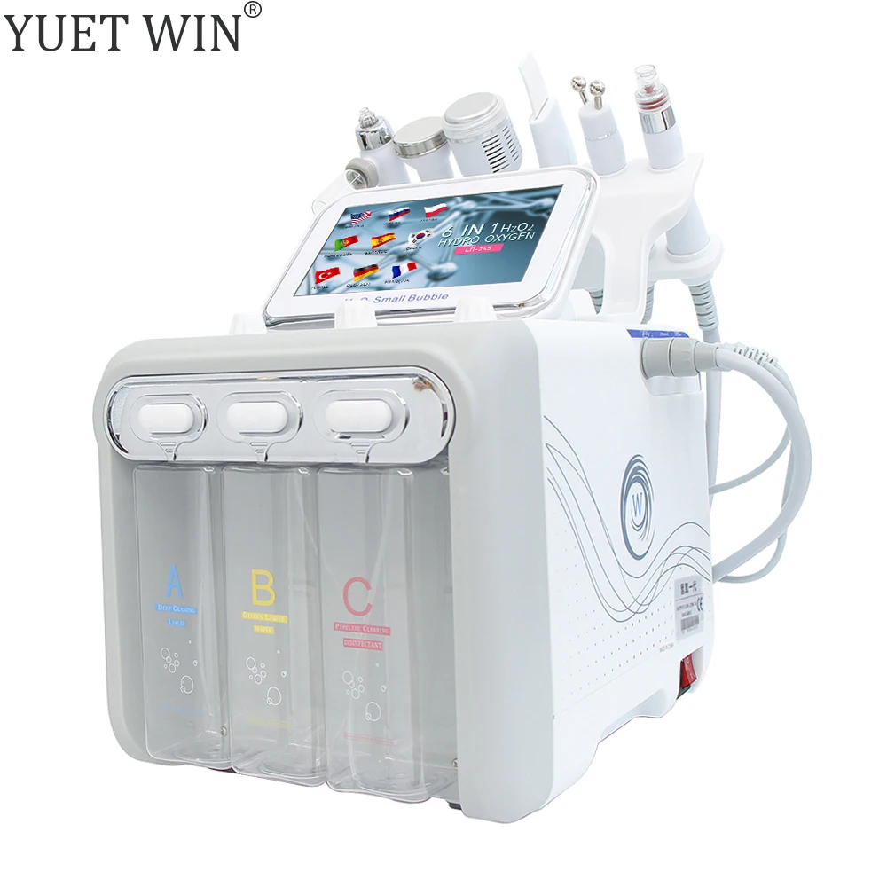 6 In 1 Hydro Oxygen Small Bubble Facial Machine Skin Cleansing Beauty