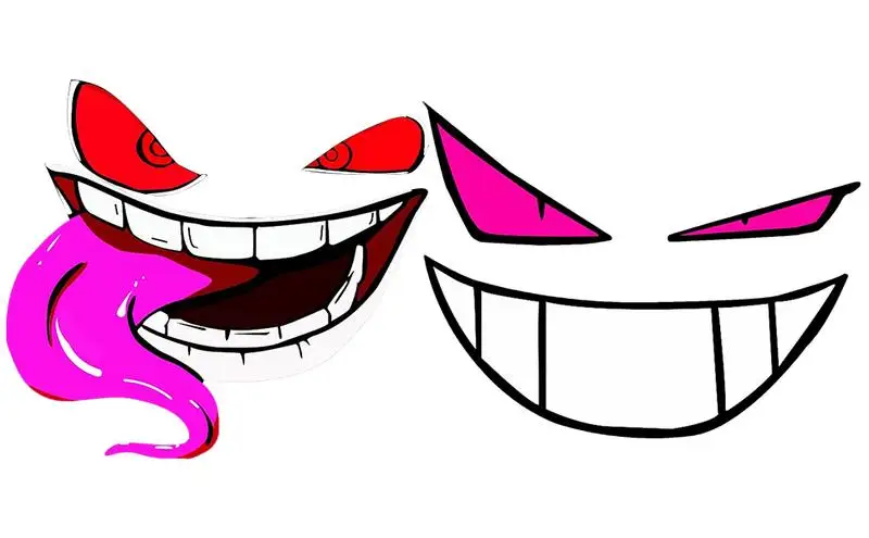 Автомобиль с демоном, Опавшая яркость, наклейка с ангелом с улыбающимся лицом, большими маленькими глазами, дьяволом, наклейка со злым духом, Смеющийся для двери автомобиля, бампер