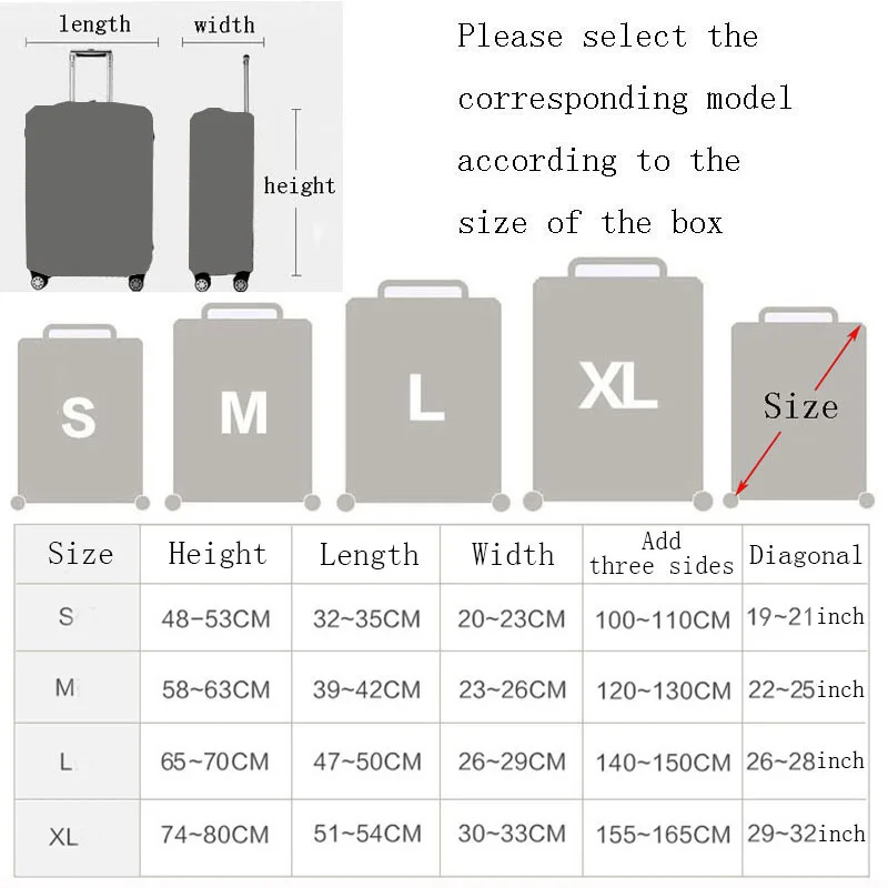 Cartoon Luggage Case Cover,Travel Accessories For 18-32 Inch Suitcases,Baggage Trunk Elastic Protective Cover,Trolley Dust Cover